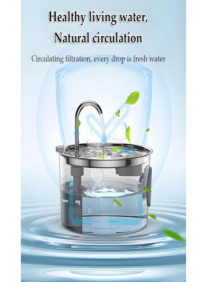 Yaslayp Pawdrate Dog Water Fountain,Automatic Cat Dog Water Dispenser with Quiet Pump,Large Capacity of 3.2L,3 Drinking Modes,Cordless Design,Ultra-Durable for Small to Large Pets (1PCS+2 Filters, 3.2L) - Image 4