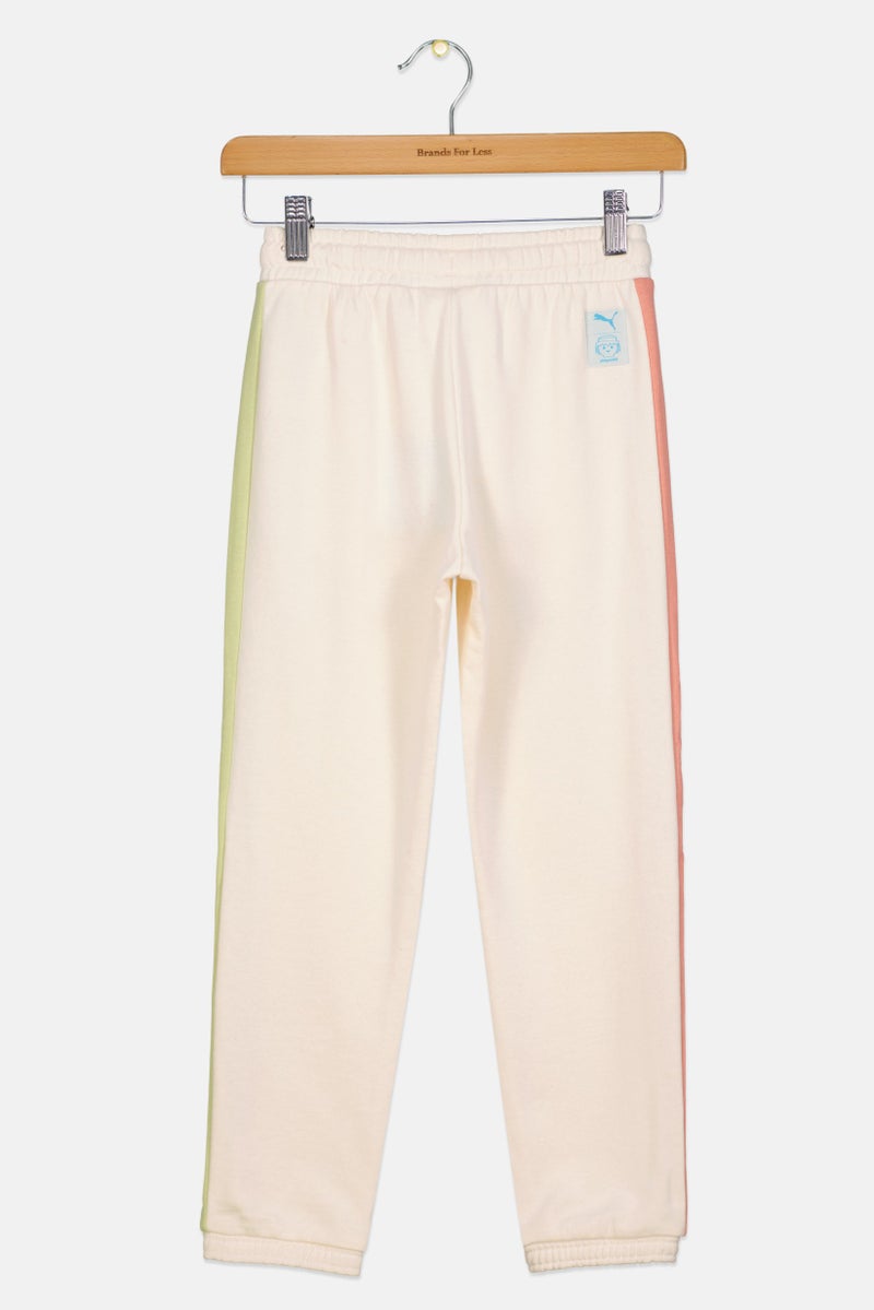 PUMA Kids Boy Embroidered Logo Outdoor Sweatpants, Cream - Image 3