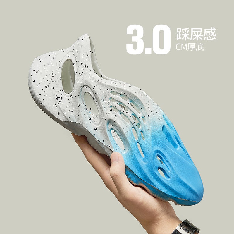 Explosions Coconut Hole Shoes Inkjet Korean Style Casual All-Match Outwear Trendy Men'S Sandals Garden Shoes - Image 5