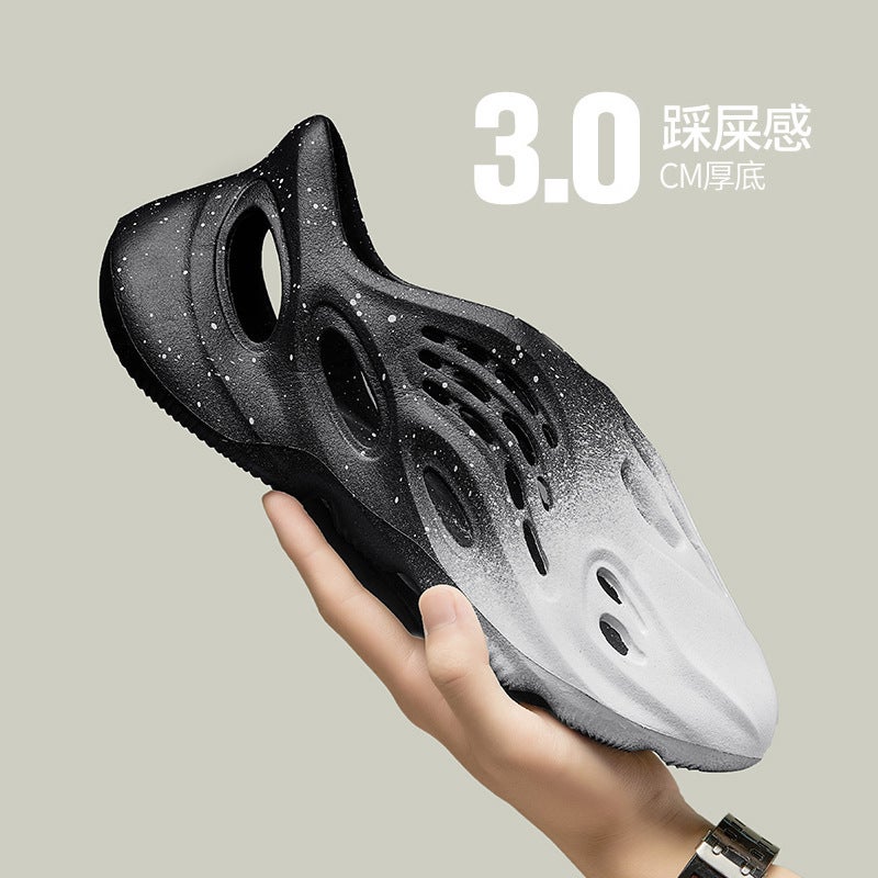 Explosions Coconut Hole Shoes Inkjet Korean Style Casual All-Match Outwear Trendy Men'S Sandals Garden Shoes - Image 3
