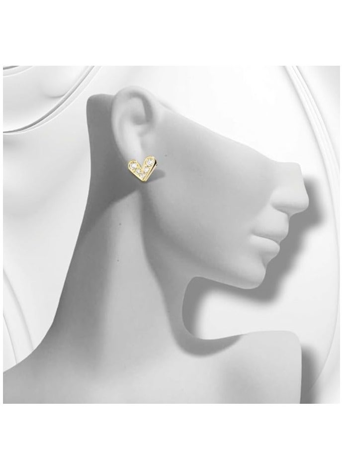 بونكا أقراط بونكا الأنيقة للفتيات والنساء تستحقها كل امرأة  حلق قلب صغير ذهبي - Image 2