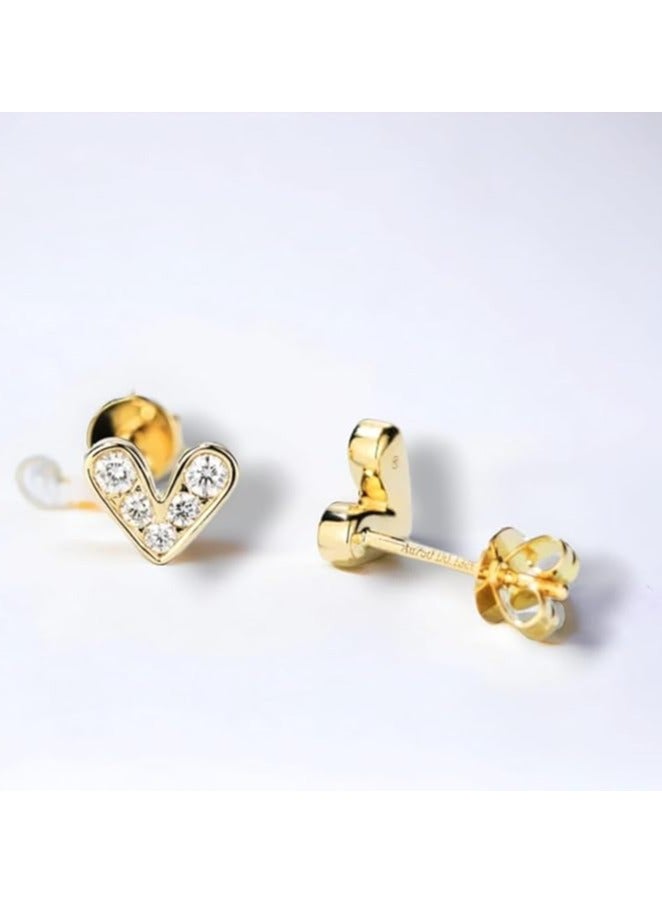 بونكا أقراط بونكا الأنيقة للفتيات والنساء تستحقها كل امرأة  حلق قلب صغير ذهبي - Image 4