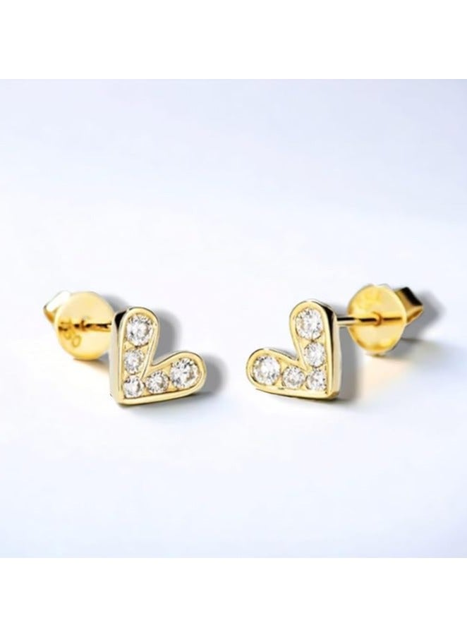 بونكا أقراط بونكا الأنيقة للفتيات والنساء تستحقها كل امرأة  حلق قلب صغير ذهبي - Image 5