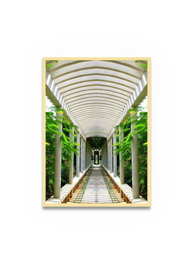 ماركتنا لوحة جدارية قماشية فنية لتزيين الحائط بتصميم عصري مع برواز ذهبي مجوف مقاس 120x80سم قطعة واحدة - Image 2