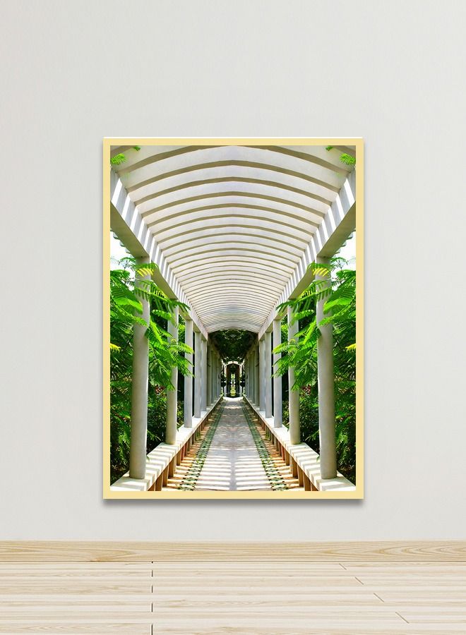 ماركتنا لوحة جدارية قماشية فنية لتزيين الحائط بتصميم عصري مع برواز ذهبي مجوف مقاس 120x80سم قطعة واحدة - Image 1