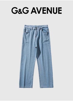 G&G AVENUE Straight Leg Jeans Spring And Autumn High Waist Jeans Men's Straight Tube Loose Wide Leg Pants Design Sense High Street Style Pants  - Image 2