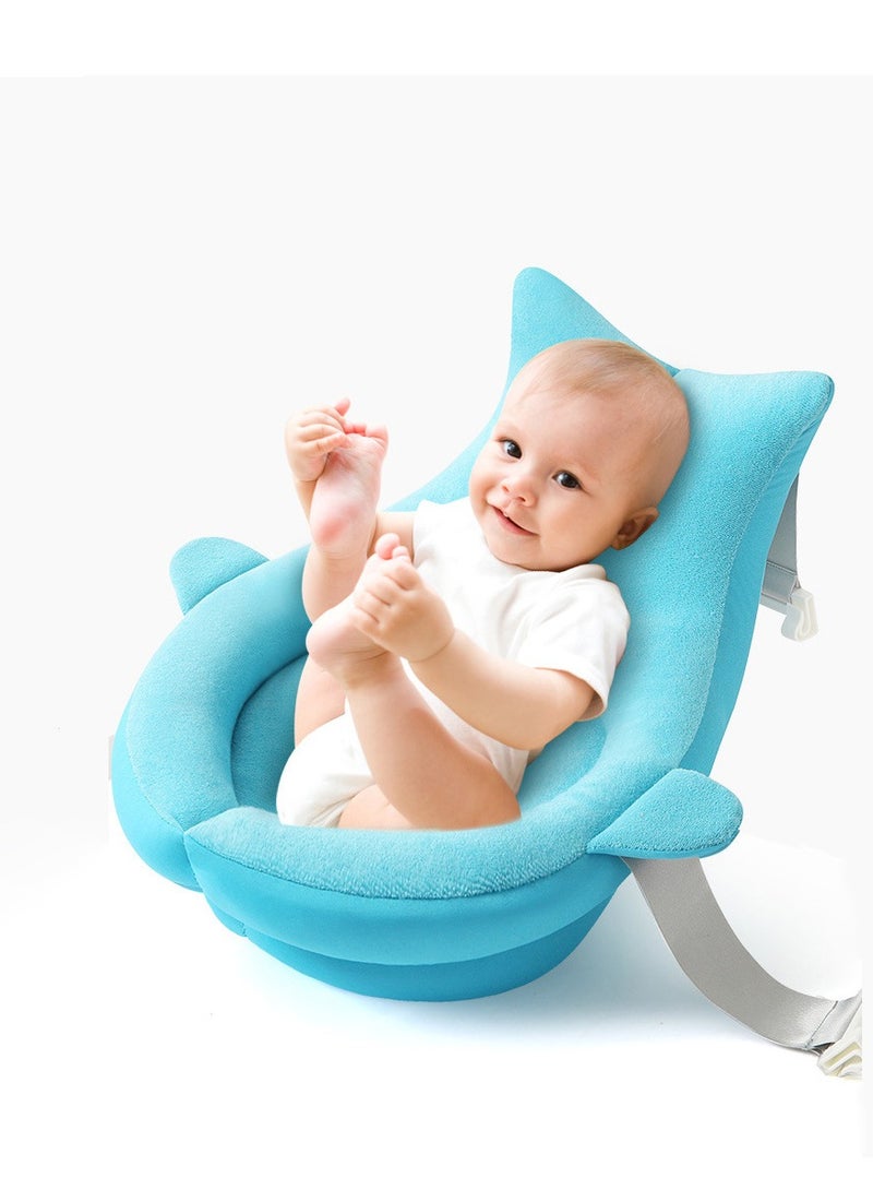 Zikra حوض استحمام للأطفال، تصميم محيطي خيالي، مقعد استحمام غير قابل للانزلاق، يجعل وقت استحمام الأطفال ممتعًا، موبي الأزرق - Image 1