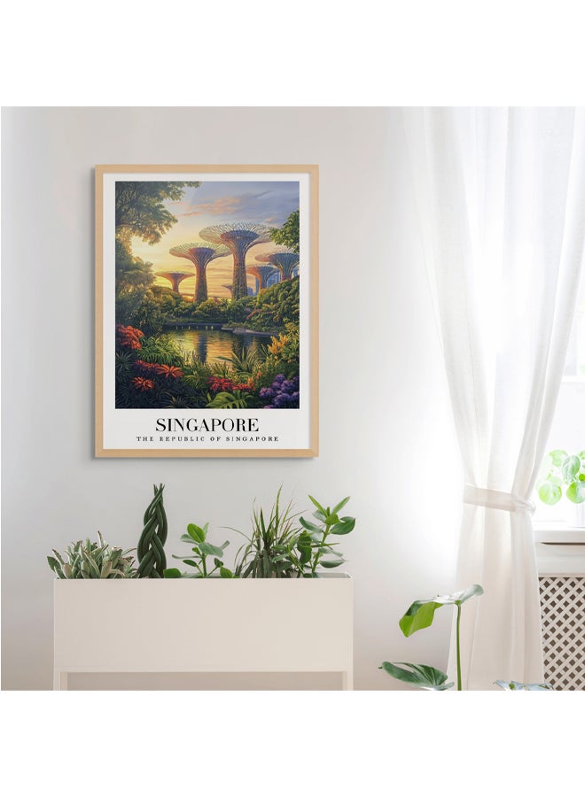 آرت دیکور  ديكور فني مؤطر، فنون جميلة من سنغافورة، حدائق الخليج، مطبوعة بورتريه، معلم سياحي شهير، ديكور حائط للمنزل، غرفة المعيشة، غرفة النوم، المكتب، الاستوديو، الفندق، والهدايا - Image 2