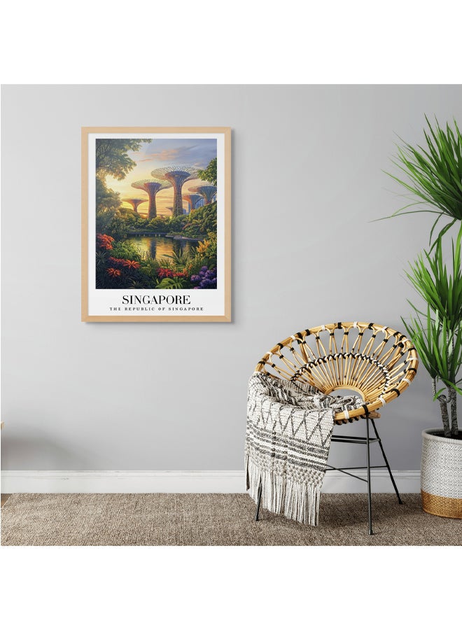 آرت دیکور  ديكور فني مؤطر، فنون جميلة من سنغافورة، حدائق الخليج، مطبوعة بورتريه، معلم سياحي شهير، ديكور حائط للمنزل، غرفة المعيشة، غرفة النوم، المكتب، الاستوديو، الفندق، والهدايا - Image 3