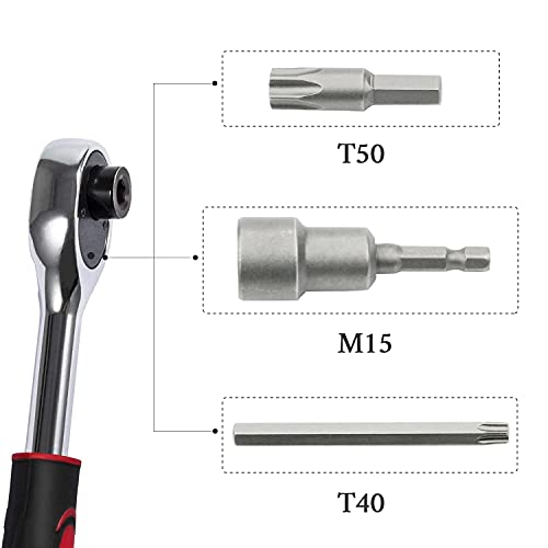 Kujunpao Hard Top Door Removal Torx Set Tool Kit Replace 68361574AB 82214166AB Compatible with 2007-2021 Jeep Wrangler JL JK 2-4 Doors-Red - Image 4