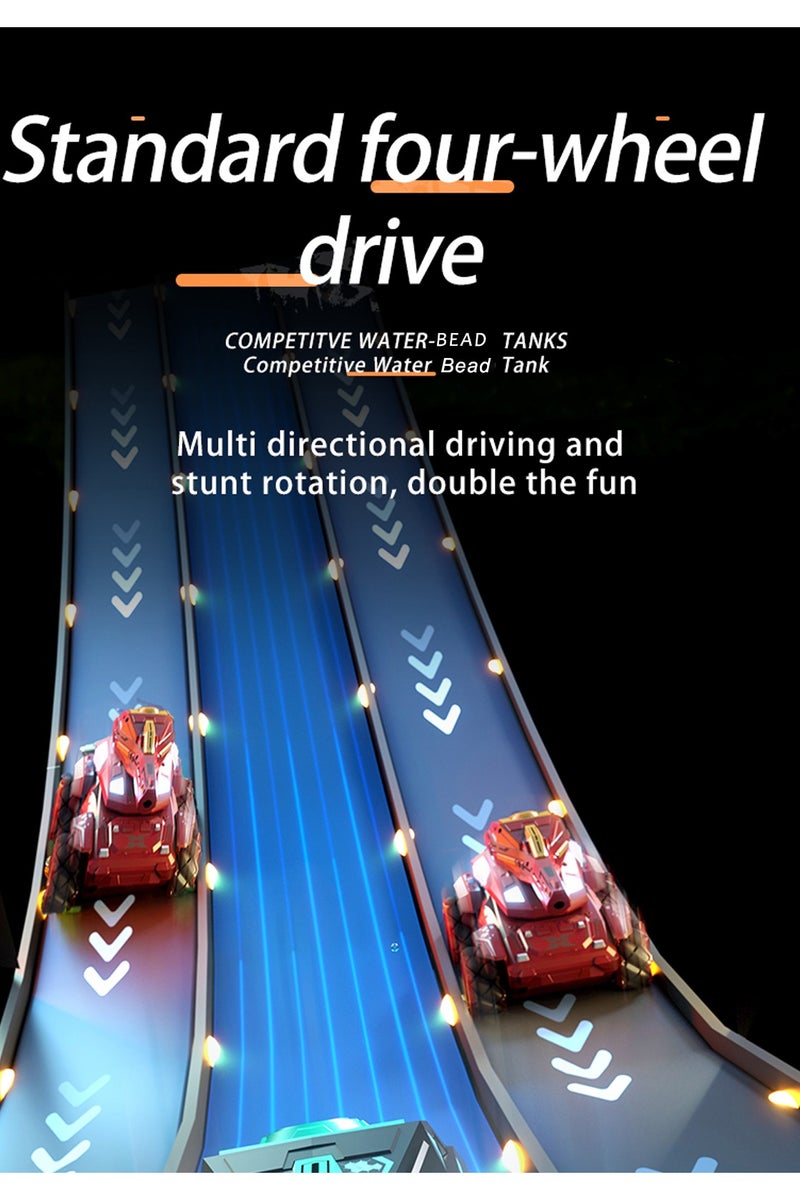 RC Car Toy Children Water Bead Tank 2.4G Cool Lighting Dynamic Dound Remote Controlled Cars Tanks Toys Gift: Red - Image 3