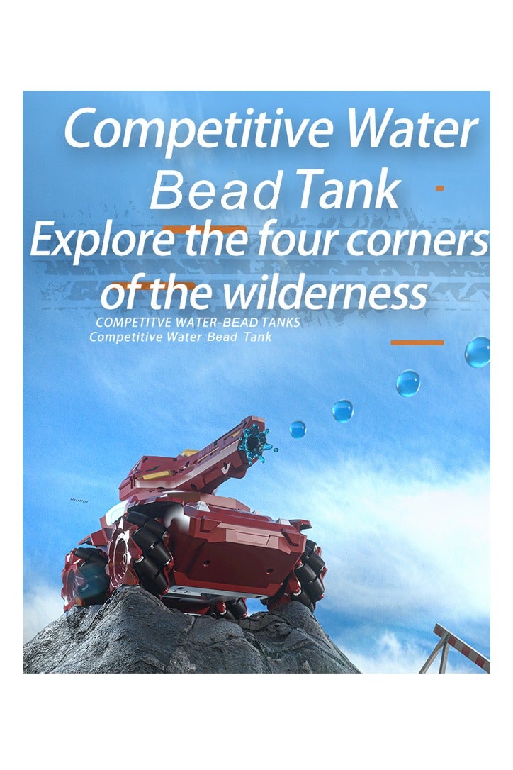 RC Car Toy Children Water Bead Tank 2.4G Cool Lighting Dynamic Dound Remote Controlled Cars Tanks Toys Gift: Red - Image 2