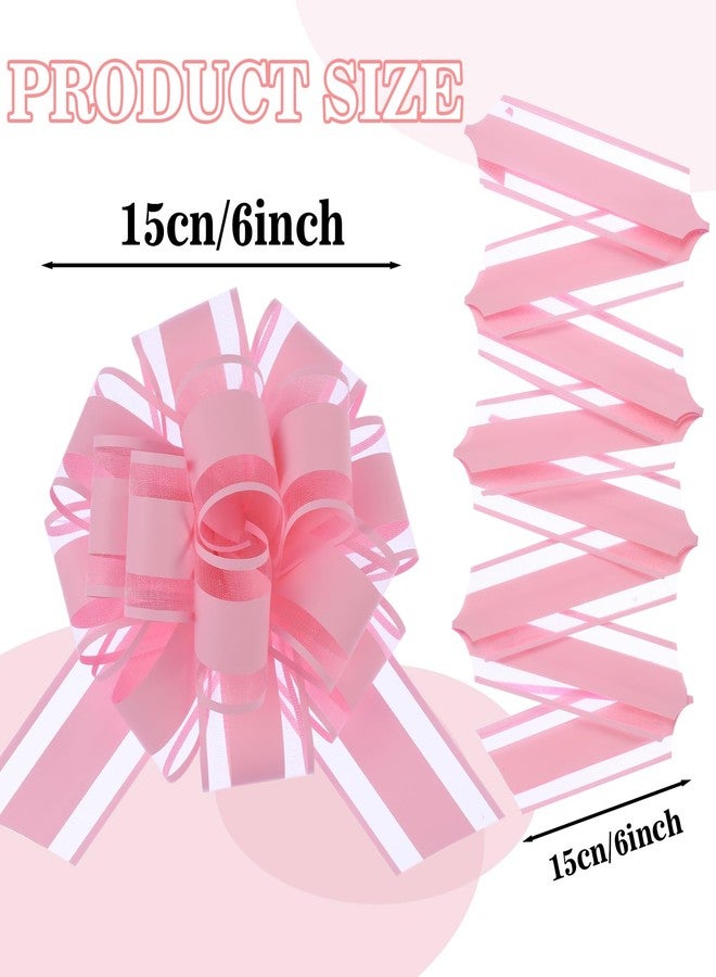 FORBINBO 20 Pcs Pull Bows for Gift Wrapping,6 Inches Gift Bows with Ribbon for Wedding, Valentines Day, Birthday, Anniversary, Florist Packaging ，Flower Bouquets and Basket (Baby Pink - Image 2