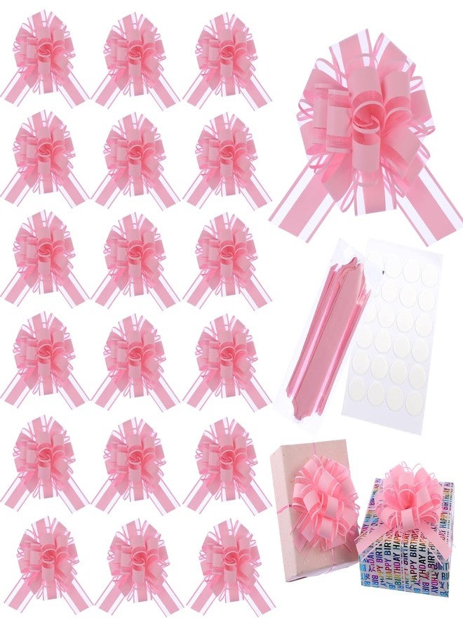 FORBINBO 20 Pcs Pull Bows for Gift Wrapping,6 Inches Gift Bows with Ribbon for Wedding, Valentines Day, Birthday, Anniversary, Florist Packaging ，Flower Bouquets and Basket (Baby Pink - Image 1