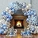 Ceeulvu Winter Wonderland Balloon Arch Kit White Silver Double Stuffed Blue Snowflake Balloons for Winter Baby Shower Winter Onederland Birthday Christmas or Frozenthemed Party Decor - Image 2