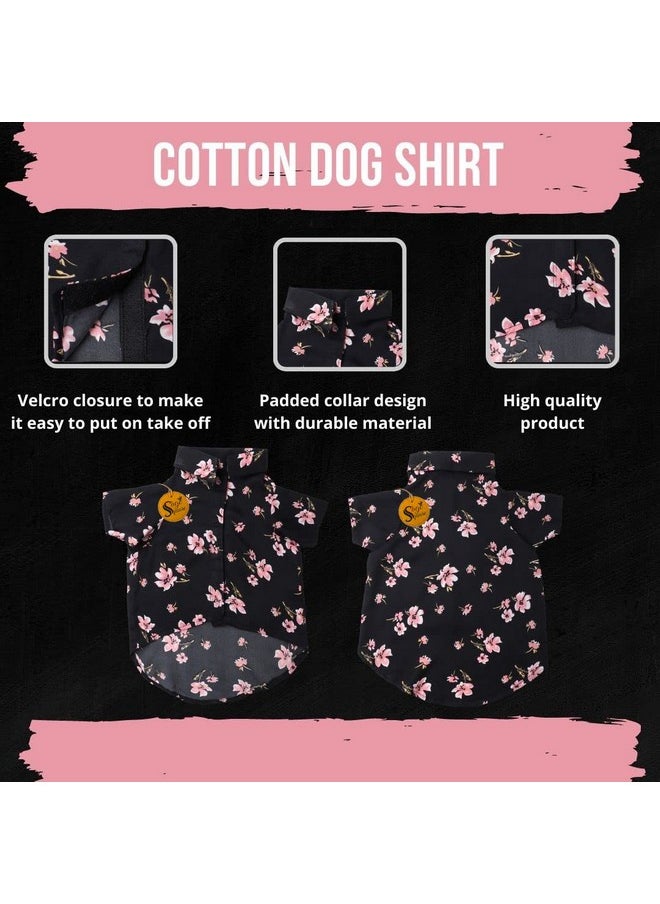 Sage Square Funky Soft Material Dog Shirt | Cool/Funky Print Pet | Soft Light Weight | Comfortable & Breathable Dog Clothing | Trendy Vest Outfit (Xsmall - 12 Inch) (Black Flower Print)  - Image 5