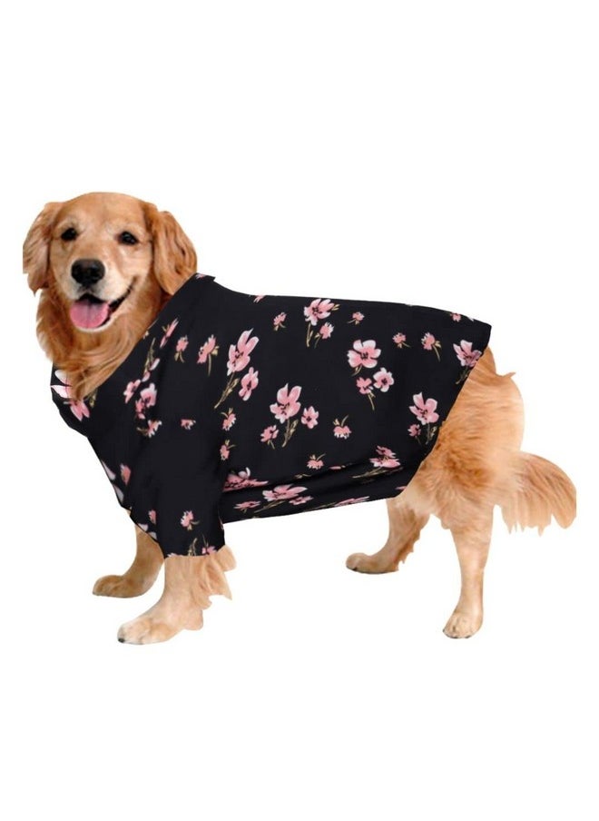 Sage Square Funky Soft Material Dog Shirt | Cool/Funky Print Pet | Soft Light Weight | Comfortable & Breathable Dog Clothing | Trendy Vest Outfit (Xsmall - 12 Inch) (Black Flower Print)  - Image 1
