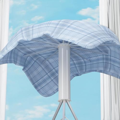 HomeAra Tripod Clothes Drying Rack Clothing Foldable & Portable Garment Rack Space Saving Laundry Aluminum Standing with 16 Poles Silver & White Floor Collapsible Household Indoor & Outdoor Holder - Image 5