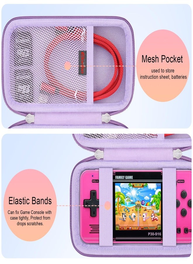 Elonbo Carrying Case for WELLST·G/TaddToy/Beijue/FAMILY POCKET/CCTU/X-JOYKIDS/GREENCREEK/Beico/KAVOYI/GuaiyeyeAP/TEBIYOU Handheld Game Console, Portable Electronic Gaming Player Bag, Purple - Image 3