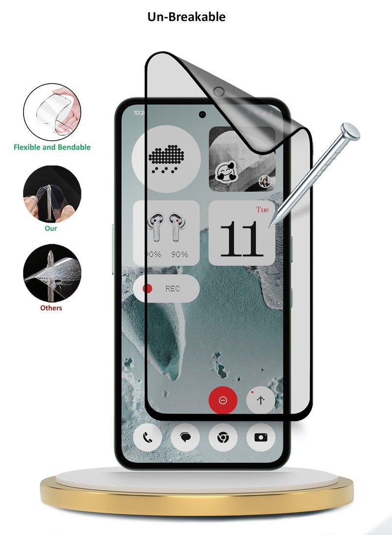 Wtech Nothing CMF Phone 2 Pro 5G 2025 Premium Nano Ceramic Full Glue Full Cover Matte Flexible Screen Protector (MSCNMN) - Clear/Black - Image 4