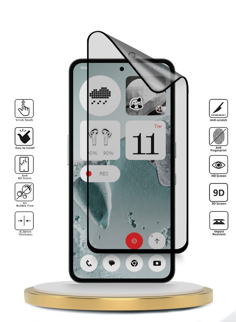 Wtech Nothing CMF Phone 2 Pro 5G 2025 Premium Nano Ceramic Full Glue Full Cover Matte Flexible Screen Protector (MSCNMN) - Clear/Black - Image 2