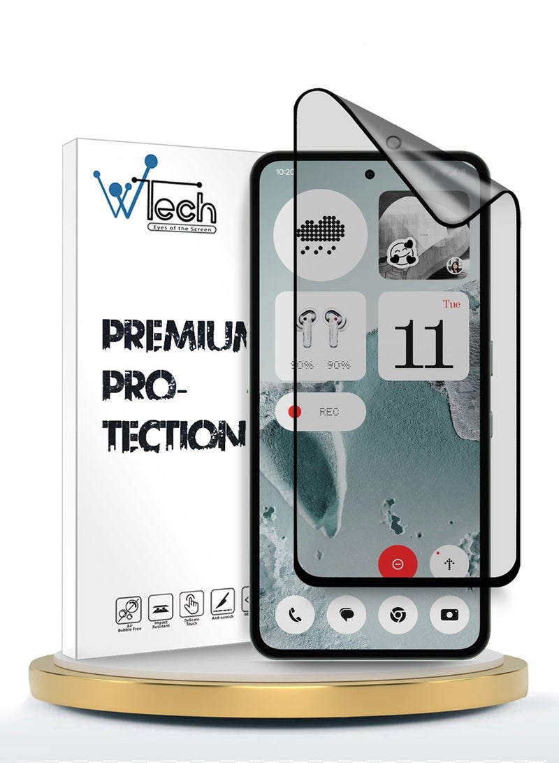 Wtech Nothing CMF Phone 2 Pro 5G 2025 Premium Nano Ceramic Full Glue Full Cover Matte Flexible Screen Protector (MSCNMN) - Clear/Black - Image 1