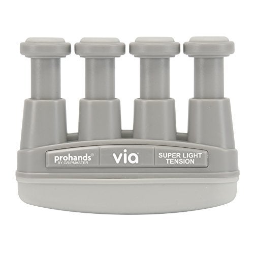 Prohands VIA Hand Exerciser, Finger Exerciser (Hand Grip Strengthener), Spring-Loaded, Finger-Piston System, Isolate and Exercise Each Finger (1 lb (Super-Light Tension), Cool Gray - Via) - Image 1