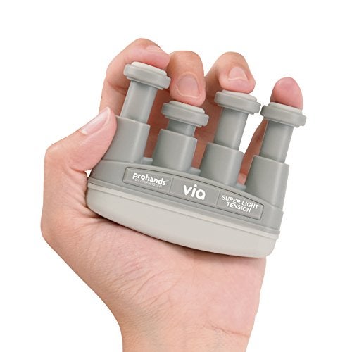 Prohands VIA Hand Exerciser, Finger Exerciser (Hand Grip Strengthener), Spring-Loaded, Finger-Piston System, Isolate and Exercise Each Finger (1 lb (Super-Light Tension), Cool Gray - Via) - Image 3
