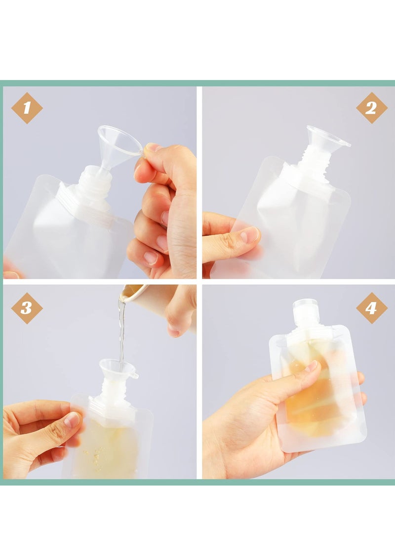 Generic 10 Pieces 100 ml Transparent Clamshell Packaging Bag Plastic Stand Up Spout Pouch Portable Travel Fluid Makeup Packing Bag for Lotion/Shampoo/Face Cream/Hand Soap/Mask Mud  - Image 3