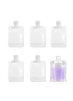 Generic 10 Pieces 100 ml Transparent Clamshell Packaging Bag Plastic Stand Up Spout Pouch Portable Travel Fluid Makeup Packing Bag for Lotion/Shampoo/Face Cream/Hand Soap/Mask Mud  - Image 2
