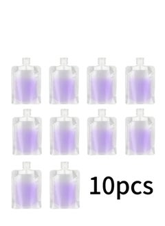 Generic 10 Pieces 100 ml Transparent Clamshell Packaging Bag Plastic Stand Up Spout Pouch Portable Travel Fluid Makeup Packing Bag for Lotion/Shampoo/Face Cream/Hand Soap/Mask Mud  - Image 1