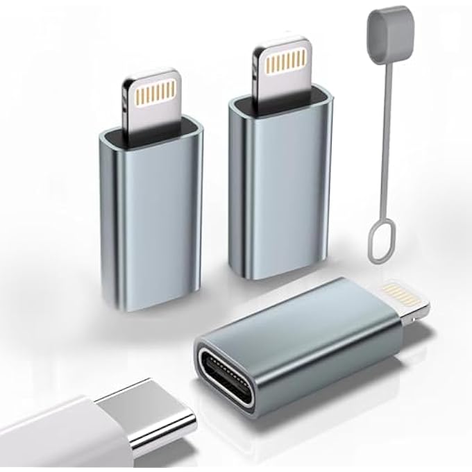 rayihni USB C TYPE C TO LIGHTNING ADAPTER （2 PACK） 3A 27W FAST CHARGING SUPPORT DATA SYNC,LIGHTNING TO USB TYPE C CABLE ADAPTER FOR IPHONE/IPAD/FOR AIRPODS,WITH ANTI-LOST LOOP,NOT FOR AUDIO/OTG - Image 1