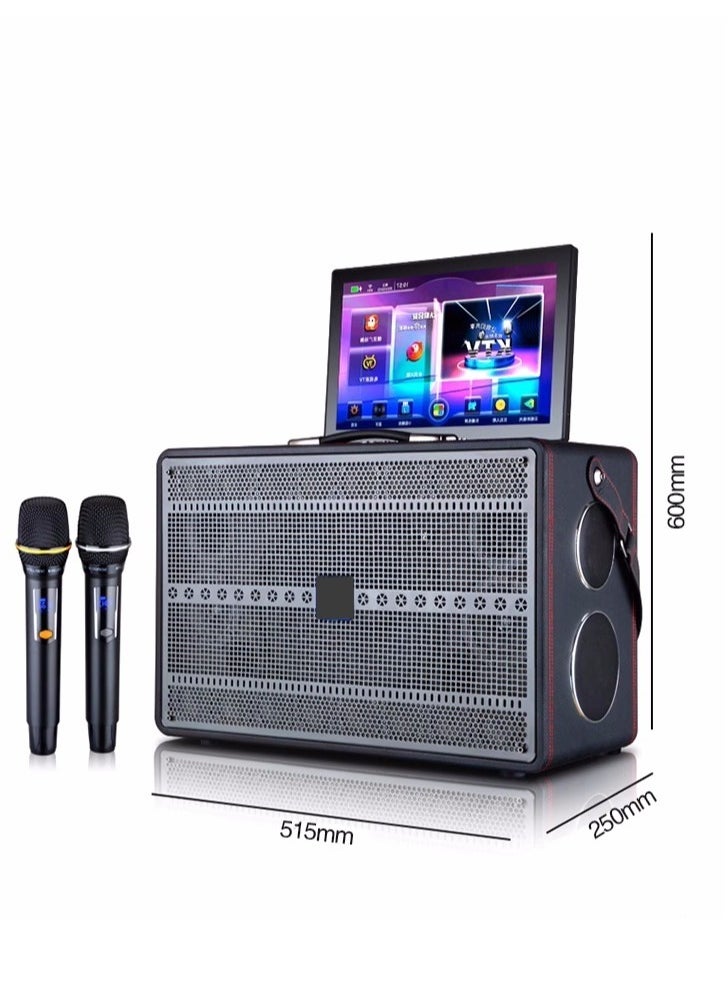 FlashHawk - Smart Karaoke Machine - with Lyrics Display and 2 Wireless Microphone, Professional Karaoke System, 600W Peak Power, 9000mAh Power, Karaoke Speaker for Any Occasion - Image 1