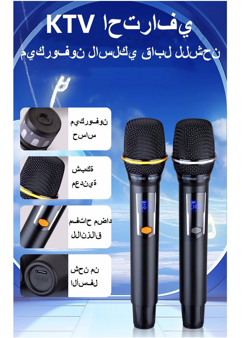 FlashHawk - Smart Karaoke Machine - with Lyrics Display and 2 Wireless Microphone, Professional Karaoke System, 600W Peak Power, 9000mAh Power, Karaoke Speaker for Any Occasion - Image 1