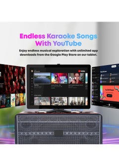 FlashHawk Smart Karaoke Machine - with Lyrics Display and 2 Wireless Microphone, Professional Karaoke System, 600W Peak Power, 9000mAh Power, Karaoke Speaker for Any Occasion  - Image 4