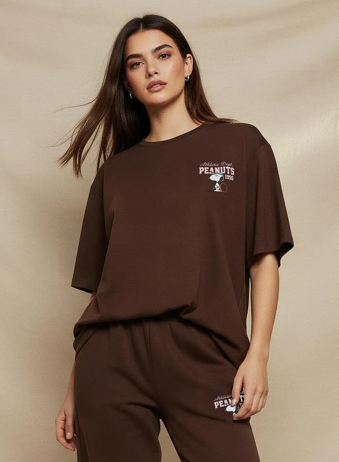 SP Characters Peanuts Print Loose Fit T-shirt