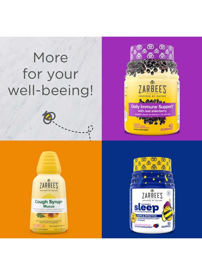 Zarbee's Melatonin Gummies 3mg Sleep Supplement to Promote Peaceful Sleep, Natural Mixed Fruit Flavor, Adults Gummy Age 12 Up, 60 Count - Image 5