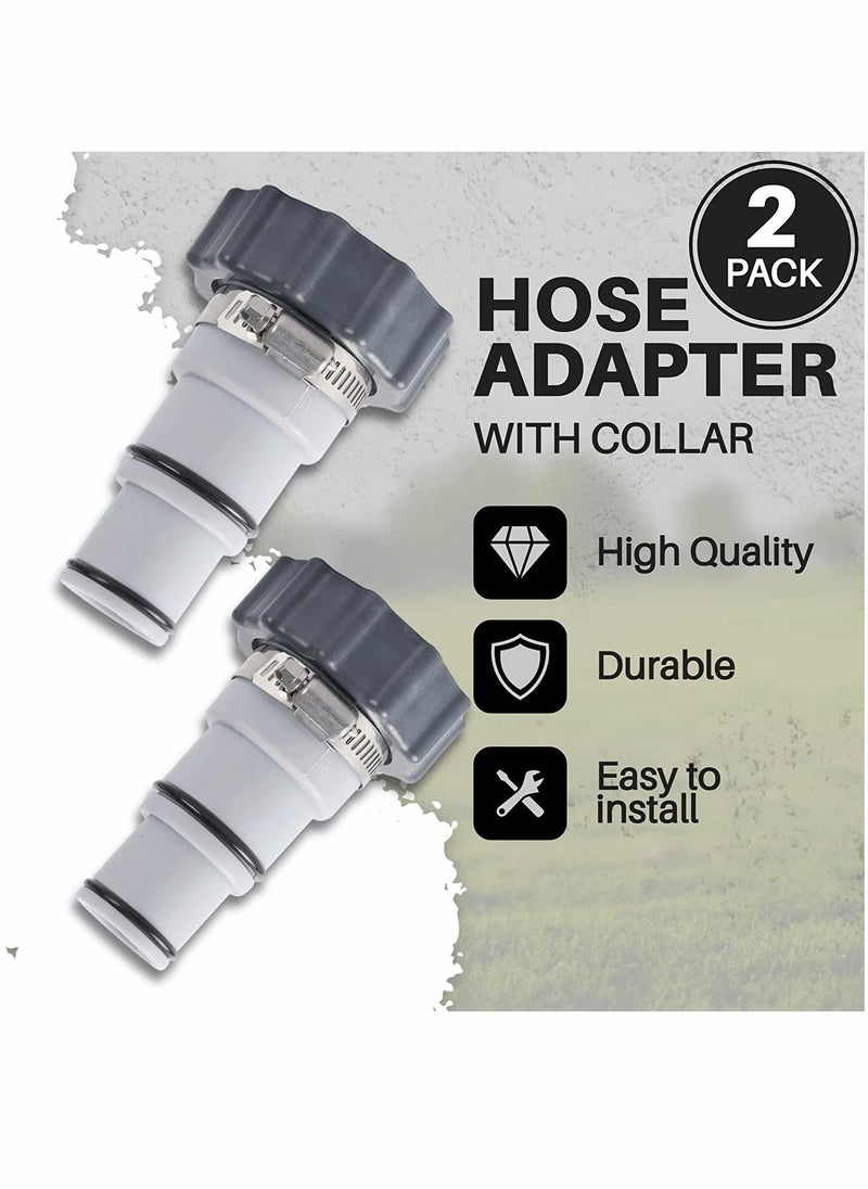 SYOSI - Replacement Threaded to Clamp Style Hose Adapter for Intex Pool Sets with 1.5 and 1.25 Inch Hoses Fits Filter Pumps Chlorine Generators and Salt Systems with Threaded Hose Connections (2 Pack) - Image 1