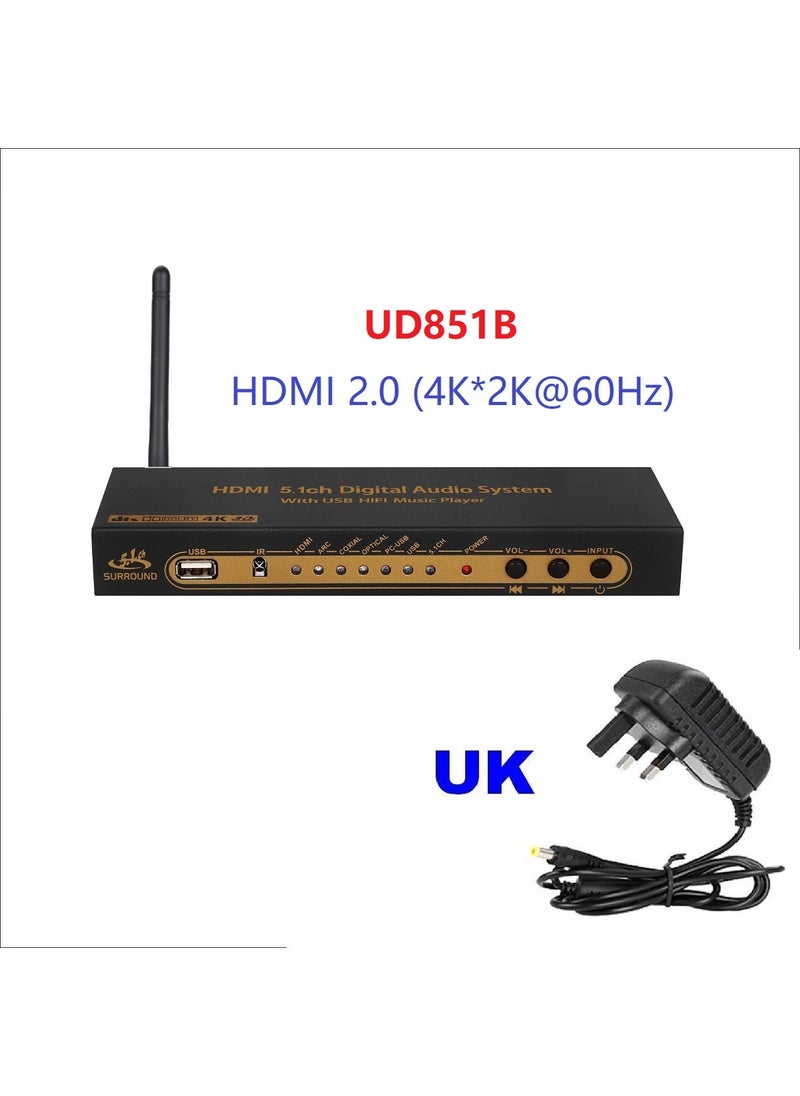 Generic - 5.1 Channel Audio Decoder DAC Bluetooth HDMI Splitter UD851B British gauge - Image 1
