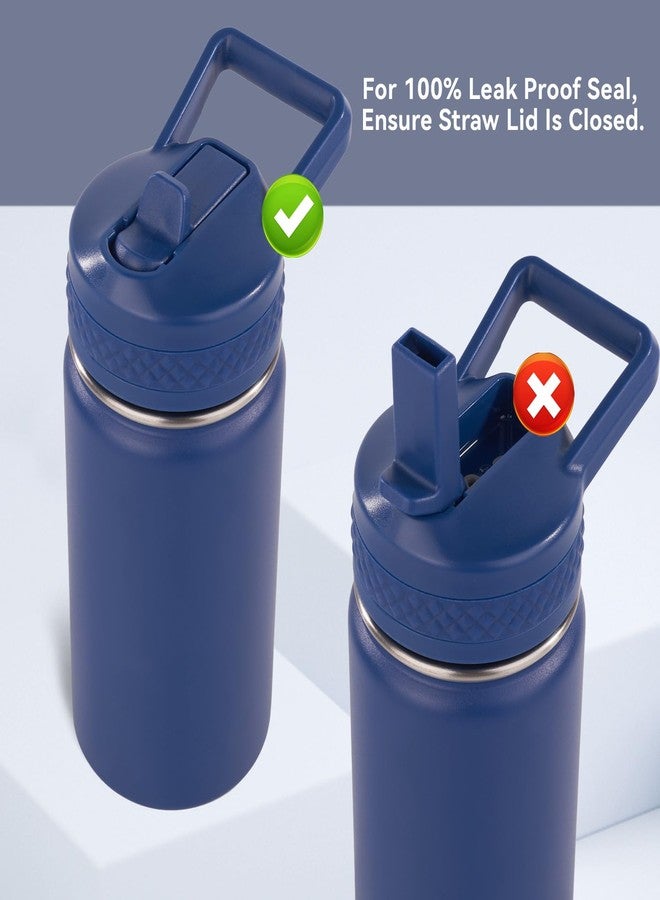 Fijinhom 12 oz Toddler Bottle, Kids Water Bottle for School Boys&Girls with Straws Lids, 304 Stainless Steel Vacuum Insulated Thermos, BPA-Free, Navy blue - Image 5