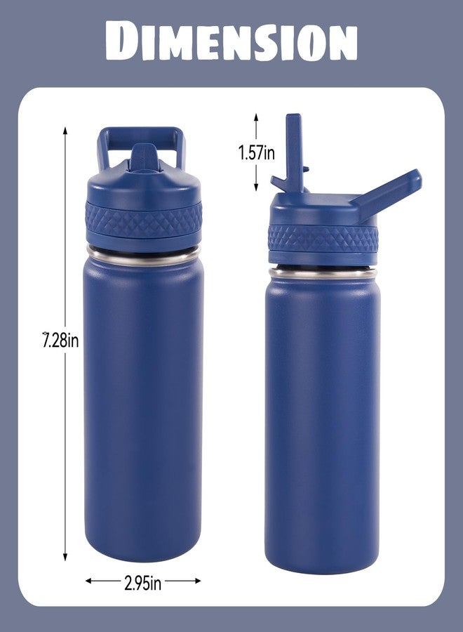 Fijinhom 12 oz Toddler Bottle, Kids Water Bottle for School Boys&Girls with Straws Lids, 304 Stainless Steel Vacuum Insulated Thermos, BPA-Free, Navy blue - Image 4