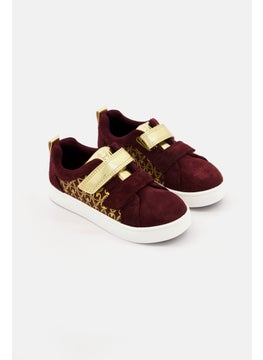 clarks Toddlers Unisex Wide Fit Velcro Closure Shoes, Maroon  - Image 1