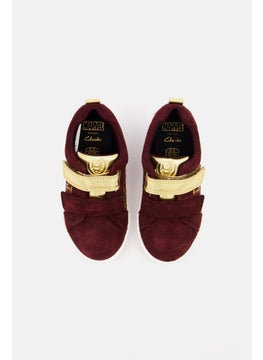 clarks Toddlers Unisex Wide Fit Velcro Closure Shoes, Maroon  - Image 4