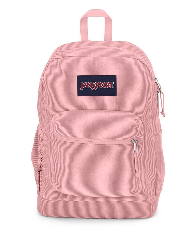 JanSport Cross Town Plus Remix Backpack Padded Back Panel Laptop Sleeve and Front Pocket Organizer Misty Rose Corduroy - Image 2