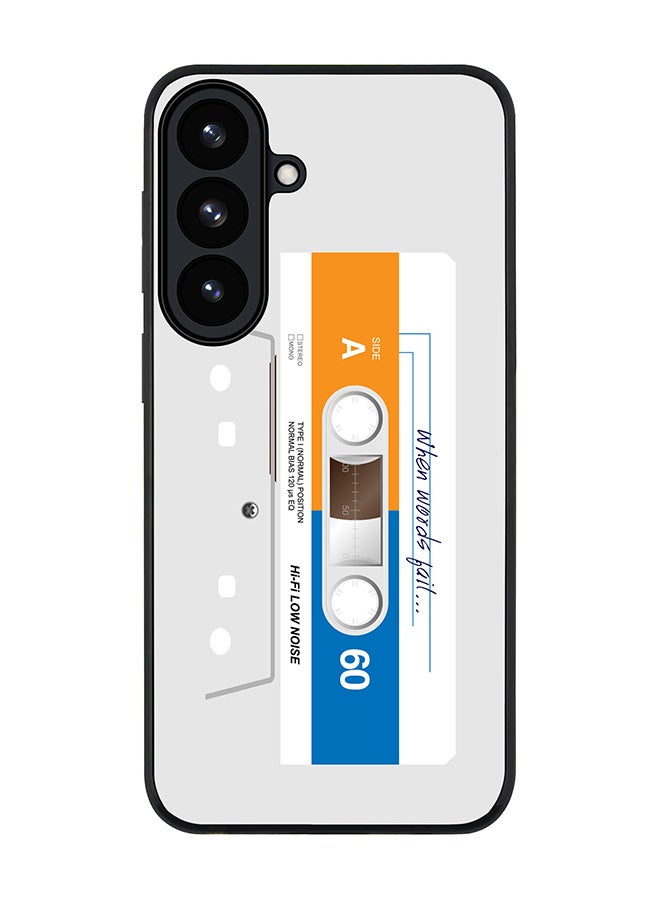 For Samsung Galaxy S26 Case,Slim fit Camera Protection, Shockproof Thin Phone cover  - When Words Fail (White Tape)