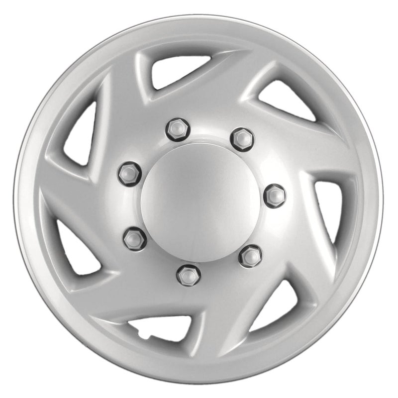 Premium Quality 16 Silver HubcapWheel Cover fits 1995 Through 2019 Ford Van One Piece Heavy Duty Construction ONE Single Hubcap 7030AMS1