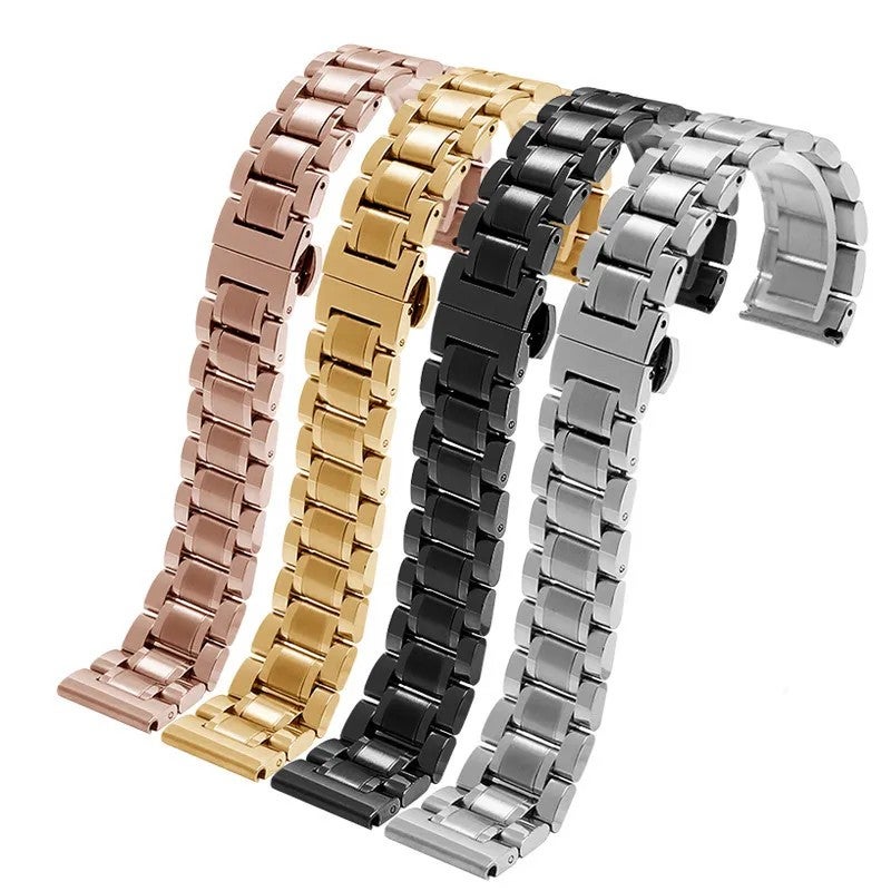 Bluejw 12-26mm Interchangeable Stainless Steel Watch Strap with Five Beads Curved End – Replace Your Watch Band Easily, Durable Metal Bracelet for Men and Women - Image 2