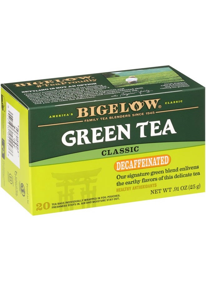 Bigelow Tea Bigelow Classic Green Tea, Decaffeinated, 20 Count (Pack of 6), 120 Total Tea Bags - Image 1