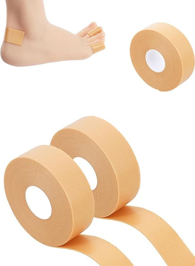 2 Rolls Tape Adhesive Pads Blister Prevention Tape, Anti-wear Heel Pads Foam Tapes, Patches for Pointe Shoes Foot Heel Toe Protector Pad Waterproof Bandages Prevention Skin Feet Chafing - Image 1
