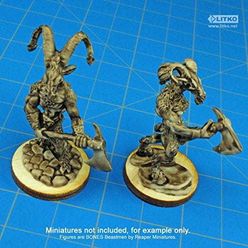 LITKO Miniature Base Set | Role-Playing Games | Laser-Cut 3mm Plywood | 3mm Baltic Birch Plywood | 25 Pack | Circular (25mm) - Image 2